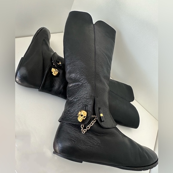 Alexander McQueen Black Over the Knee Boots - Picture 1 of 5